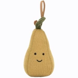 Jellycat Festive Folly Pear 4x2.5" Soft and Plush Glittery Gold NWT